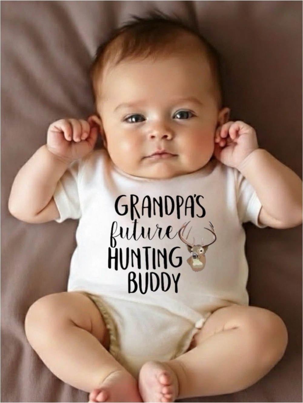 Gender Neutral Unisex Grandpa’s Future Hunting Buddy onesie bodysuit 0-3 months